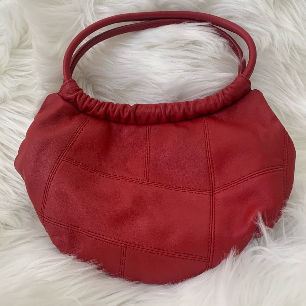 M.London Red Leather Boho Handbag